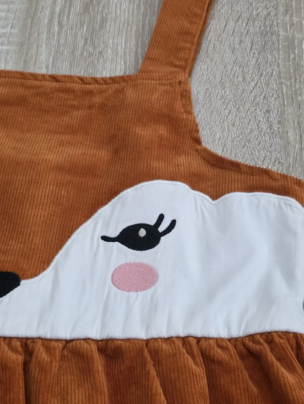 Gymboree Girls' Fox Corduroy Pinafore Overall Jumper Dress Size 12 NEW with Tags